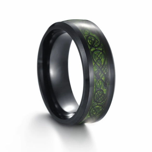 Jewelry Rings Titanium Steel Red Carbon Fiber Letters Numbers Text Pattern Electroplating Unisex