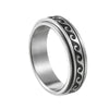 Jewelry Rotating Titanium Steel Decompression Ring Wave Flower Ushaped Pattern Seiko