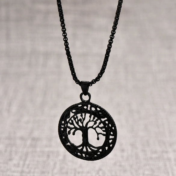 Jewelry Round Hollow Ing Tree Tree Of Life Pendant Zinc Alloy Geometric Retro Style Unisex