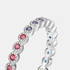 Jewelry S925 Silver Geometric Rainbow Zircon Ring Necklace