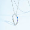 Jewelry S925 Silver Geometric Rainbow Zircon Ring Necklace