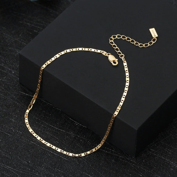 Jewelry S925 Sterling Silver Anklet Geometric Simple Women's
