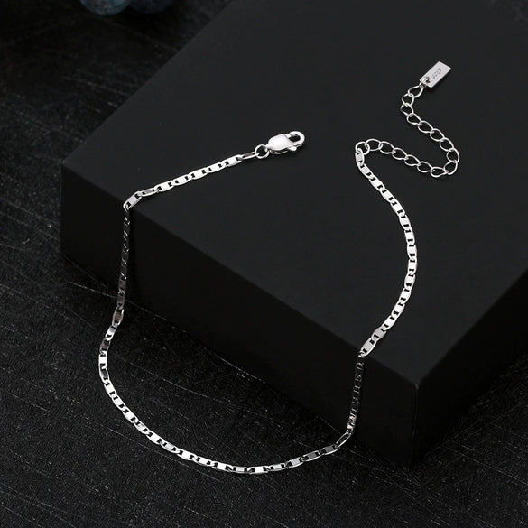 Jewelry S925 Sterling Silver Anklet Geometric Simple Women's