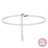 Jewelry S925 Sterling Silver Anklet Geometric Simple Women's