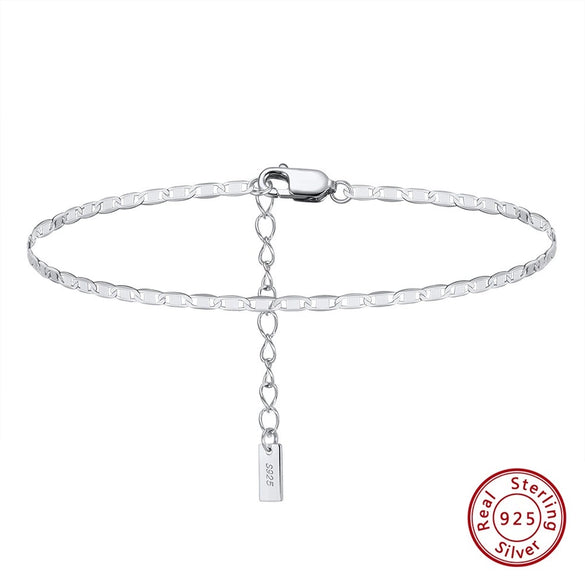 Jewelry S925 Sterling Silver Anklet Geometric Simple Women's