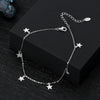 Jewelry S925 Sterling Silver Anklet Geometric Star Pendant Adjustable