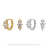 Jewelry S925 Sterling Silver Earrings Zircon Geometric Light Luxury Electroplated