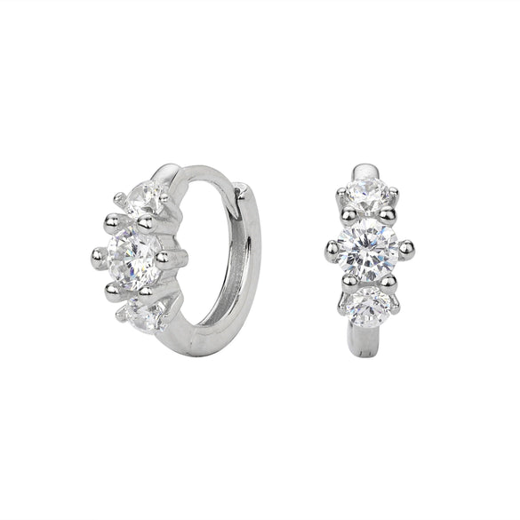 Jewelry S925 Sterling Silver Earrings Zircon Geometric Light Luxury Electroplated