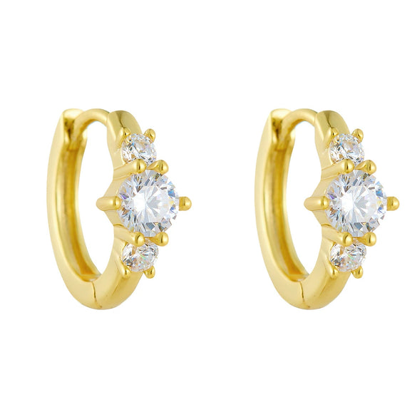 Jewelry S925 Sterling Silver Earrings Zircon Geometric Style Set With Diamonds