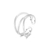 Jewelry S925 Sterling Silver Geometric Cshaped Multilayered Open Ring 14K Goldplated
