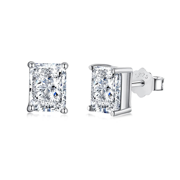 Jewelry S925 Sterling Silver Geometric Square Zirconium Electroplating Women's