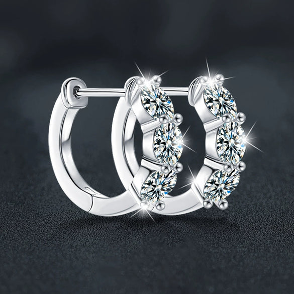 Jewelry S925 Sterling Silver Moissanite Geometric U Shape Earrings