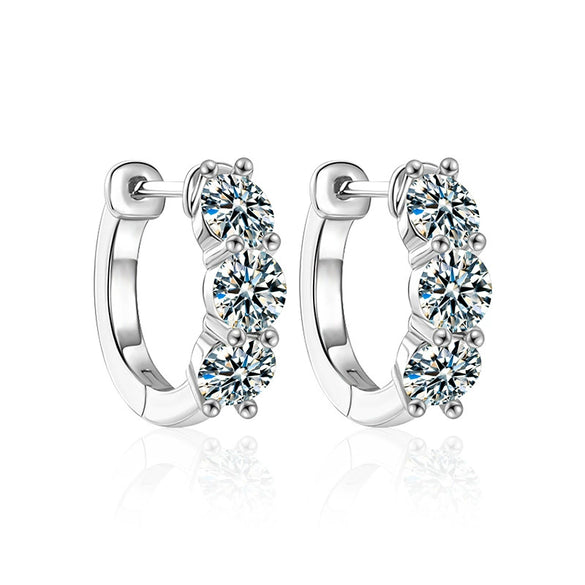 Jewelry S925 Sterling Silver Moissanite Geometric U Shape Earrings