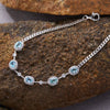 Jewelry S925 Sterling Silver Natural Gemstone Geometric Style Bracelet For Women