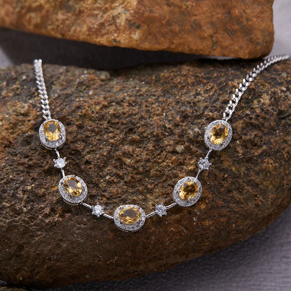 Jewelry S925 Sterling Silver Natural Gemstone Geometric Style Bracelet For Women