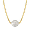 Jewelry S925 Sterling Silver Natural Pearl Geometric Pendant Necklace Electroplating