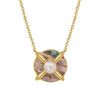 Jewelry S925 Sterling Silver Natural Pearl Geometric Pendant Necklace Electroplating