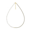 Jewelry S925 Sterling Silver Natural Pearl Geometric Pendant Necklace Electroplating