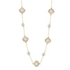 Jewelry S925 Sterling Silver Natural Pearl Geometric Pendant Necklace Electroplating