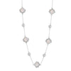 Jewelry S925 Sterling Silver Natural Pearl Geometric Pendant Necklace Electroplating