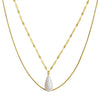 Jewelry S925 Sterling Silver Natural Pearl Geometric Pendant Necklace Electroplating