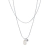 Jewelry S925 Sterling Silver Natural Pearl Geometric Pendant Necklace Electroplating