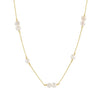 Jewelry S925 Sterling Silver Natural Pearl Geometric Pendant Necklace Electroplating