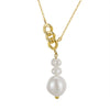 Jewelry S925 Sterling Silver Natural Pearl Geometric Pendant Necklace Electroplating
