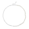 Jewelry S925 Sterling Silver Natural Pearl Geometric Pendant Necklace Electroplating