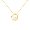 Jewelry S925 Sterling Silver Natural Pearl Geometric Pendant Necklace Electroplating