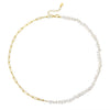 Jewelry S925 Sterling Silver Natural Pearl Geometric Pendant Necklace Electroplating