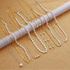 Jewelry S925 Sterling Silver Natural Pearl Geometric Pendant Necklace Electroplating
