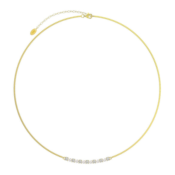 Jewelry S925 Sterling Silver Natural Pearl Geometric Pendant Necklace Electroplating