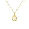 Jewelry S925 Sterling Silver Natural Pearl Geometric Pendant Necklace Electroplating