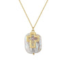 Jewelry S925 Sterling Silver Natural Pearl Geometric Pendant Necklace Electroplating