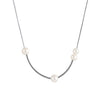 Jewelry S925 Sterling Silver Natural Pearl Geometric Pendant Necklace Electroplating