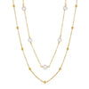 Jewelry S925 Sterling Silver Natural Pearl Geometric Pendant Necklace Electroplating