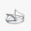 Jewelry S925 Sterling Silver Ring Versatile Retro Diamond Leaf Open