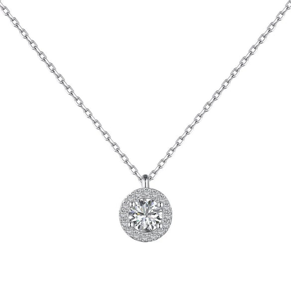 Jewelry S925 Sterling Silver Round Highgrade Zircon Inlaid Electroplating Style For Women