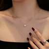 Jewelry S925 Sterling Silver Round Highgrade Zircon Inlaid Electroplating Style For Women