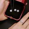 Jewelry S925 Sterling Silver Round Highgrade Zircon Inlaid Electroplating Style For Women