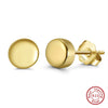 Jewelry S925 Sterling Silver Stud Earrings Geometric Style Electroplating