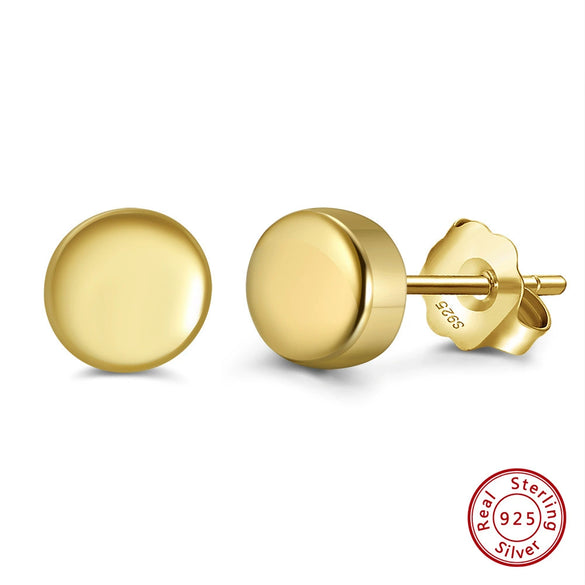 Jewelry S925 Sterling Silver Stud Earrings Geometric Style Electroplating