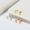 Jewelry S925 Sterling Silver Stud Earrings Geometric Style Electroplating