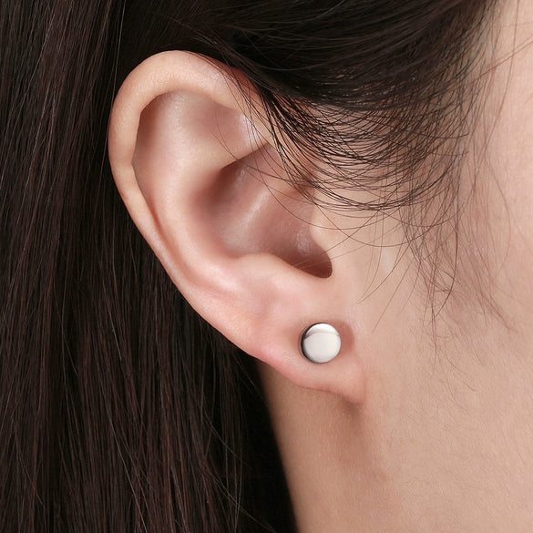 Jewelry S925 Sterling Silver Stud Earrings Geometric Style Electroplating