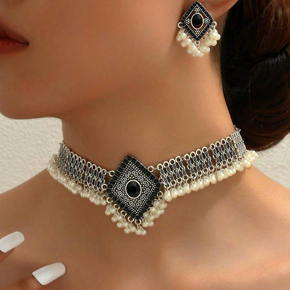 Jewelry Set Alloy Rhinestones Geometric Retro Fashion
