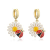 Jewelry Set Copper Dripping Oil Beetle Style Earrings Necklaces