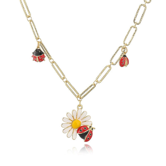 Jewelry Set Copper Dripping Oil Beetle Style Earrings Necklaces