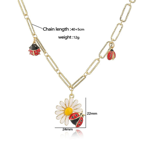 Jewelry Set Copper Dripping Oil Beetle Style Earrings Necklaces