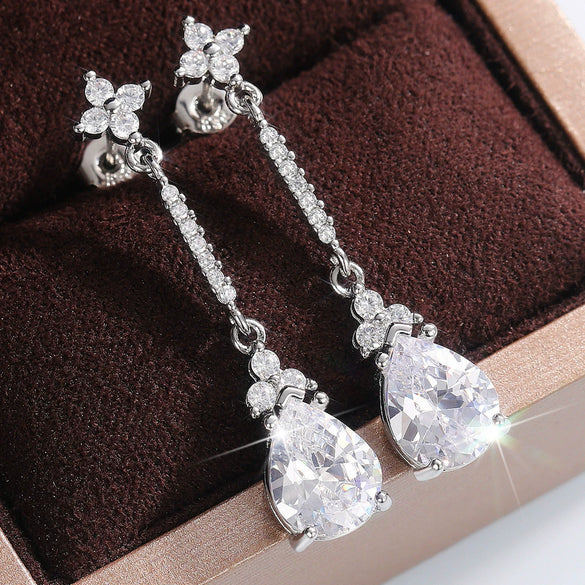 Jewelry Set Copper Geometric Pearshaped Water Drop Earrings For Women